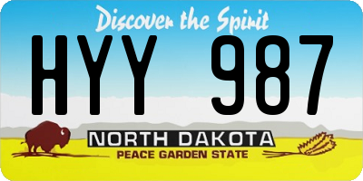 ND license plate HYY987