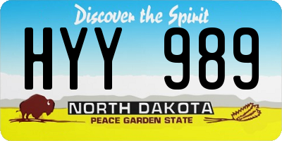 ND license plate HYY989