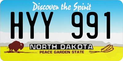 ND license plate HYY991