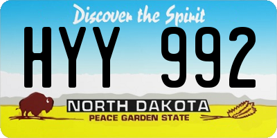 ND license plate HYY992