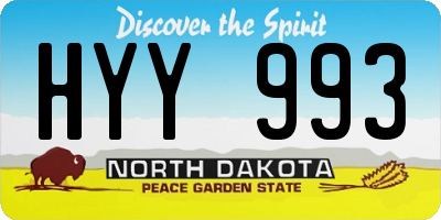 ND license plate HYY993