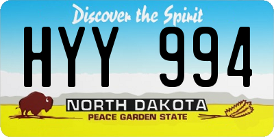 ND license plate HYY994