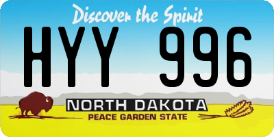 ND license plate HYY996