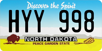 ND license plate HYY998