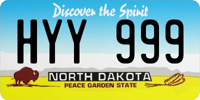 ND license plate HYY999