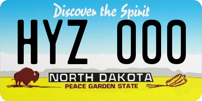 ND license plate HYZ000
