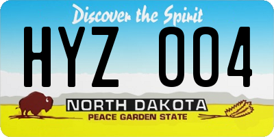 ND license plate HYZ004