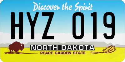 ND license plate HYZ019