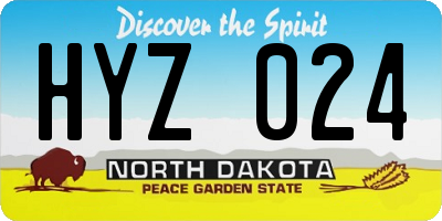 ND license plate HYZ024