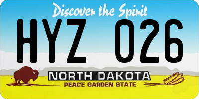 ND license plate HYZ026