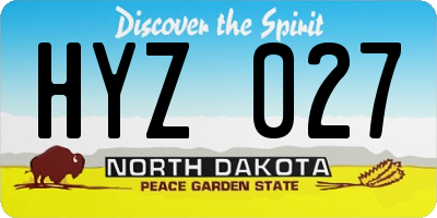 ND license plate HYZ027