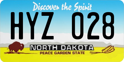 ND license plate HYZ028