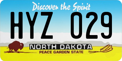 ND license plate HYZ029