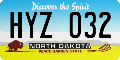 ND license plate HYZ032
