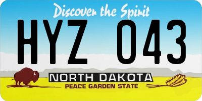 ND license plate HYZ043