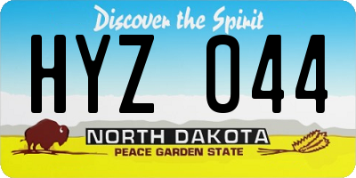 ND license plate HYZ044