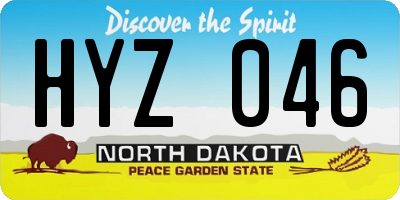 ND license plate HYZ046