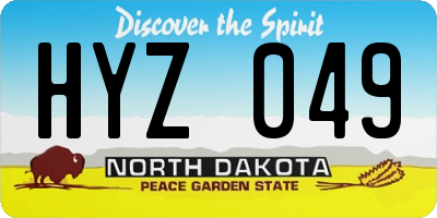 ND license plate HYZ049
