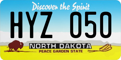 ND license plate HYZ050