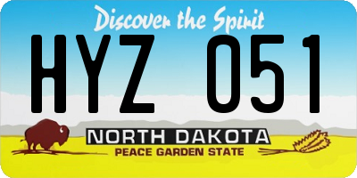 ND license plate HYZ051