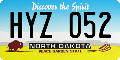 ND license plate HYZ052