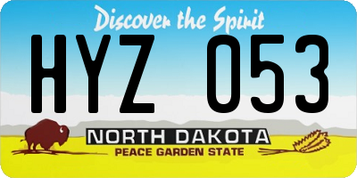 ND license plate HYZ053