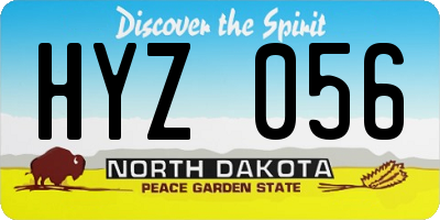 ND license plate HYZ056