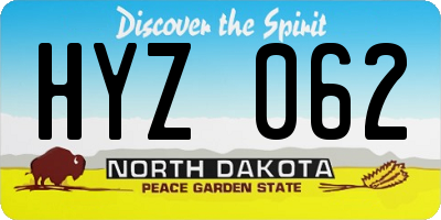ND license plate HYZ062
