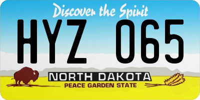 ND license plate HYZ065