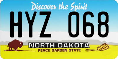 ND license plate HYZ068