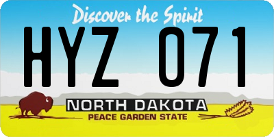 ND license plate HYZ071