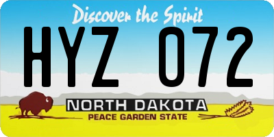 ND license plate HYZ072