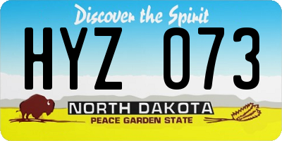 ND license plate HYZ073