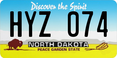 ND license plate HYZ074