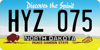 ND license plate HYZ075