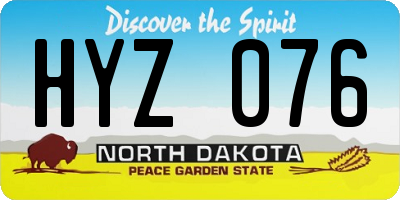 ND license plate HYZ076