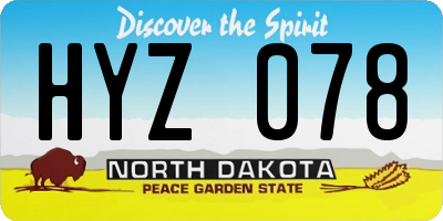 ND license plate HYZ078