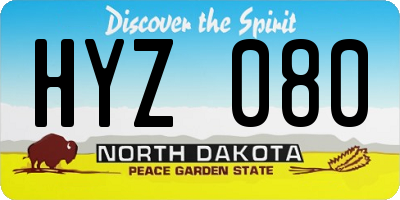 ND license plate HYZ080
