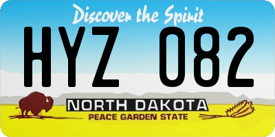 ND license plate HYZ082