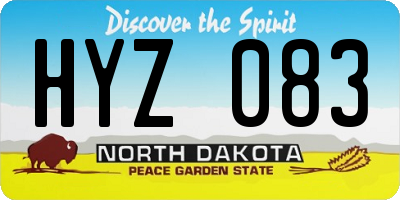 ND license plate HYZ083