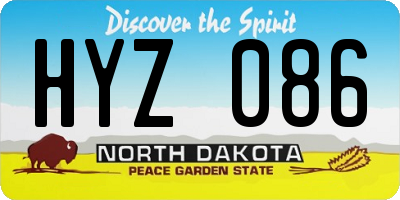 ND license plate HYZ086