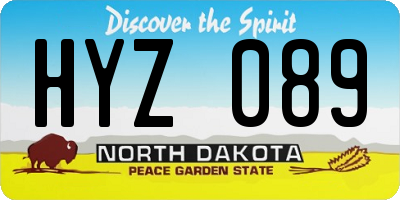ND license plate HYZ089