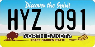 ND license plate HYZ091
