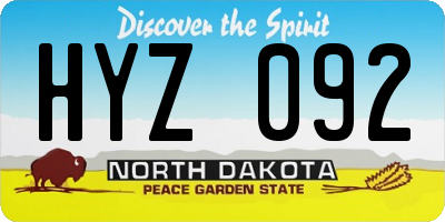 ND license plate HYZ092
