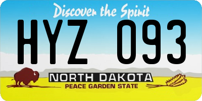 ND license plate HYZ093