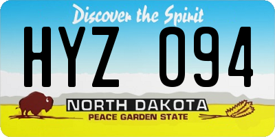 ND license plate HYZ094