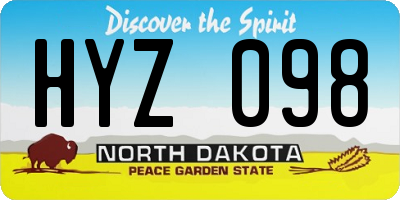 ND license plate HYZ098