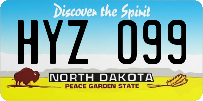ND license plate HYZ099