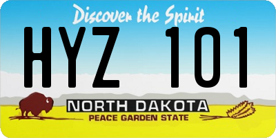 ND license plate HYZ101