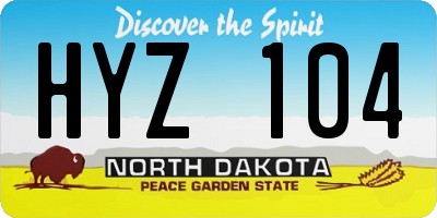 ND license plate HYZ104